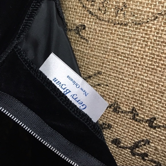 CUSTOM Gerry Bryan long black dress with Gold trim - Picture 4 of 4